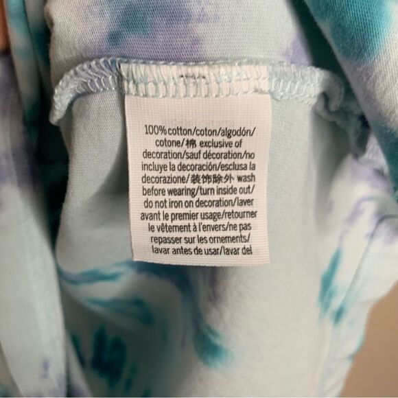 PINK Embroidered Tie Dye Campus Long Sleeve Tee blue purple - Picture 7 of 9